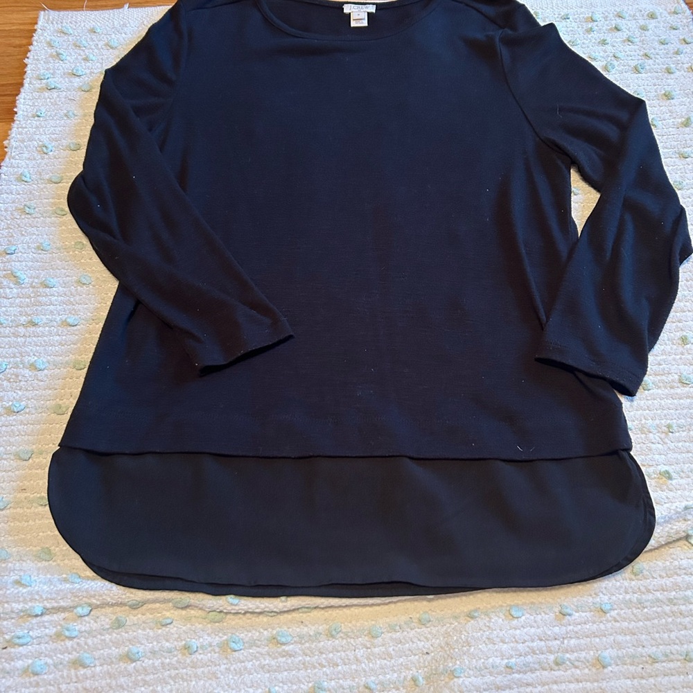 J. Crew Black 3/4 Sleeve Women's Top.  Gently worn size medium